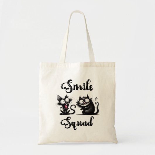 Smile Squad met grappige katten ontwerp Tote Bag (Voorkant)