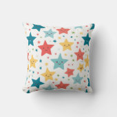 Smile Stars Fun Nursery Happy kinder Pattern Kussen (Voorkant)