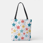 Smile Stars Fun Nursery Happy kinder Pattern Tote Bag (Achterkant)