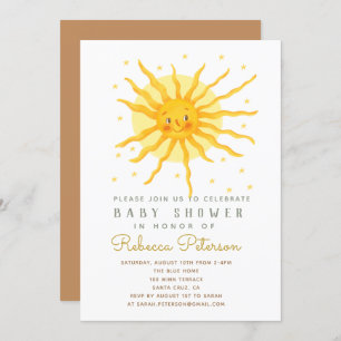 Smile sun baby shower nodigt uit om zoet te schijn kaart