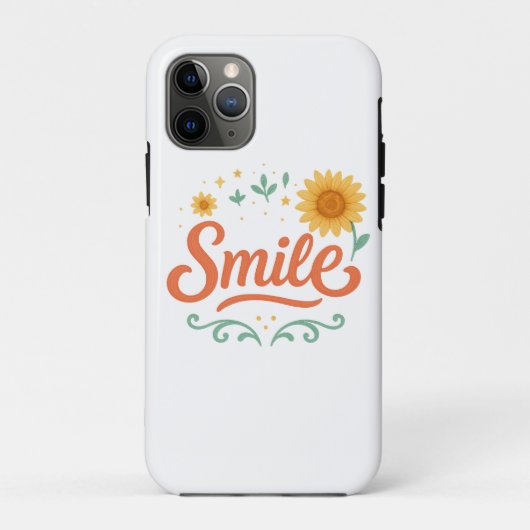 Smile Sunflower iPhone 11 Pro Case | Positive Vibe (Achterkant)