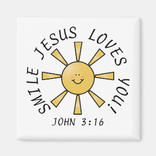 Smile Sunshine Jezus houdt van jou Magneet