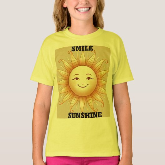 Smile Sunshine – Schattige Happy Sun T-shirt (Voorkant)