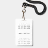 Smile Tag met koord - Zie achterzijde Badge (Achterkant met lanyard)