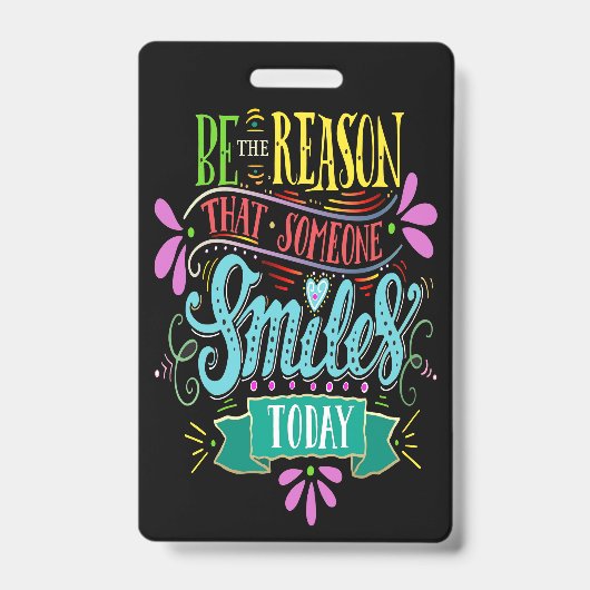 Smile Tag met koord - Zie achterzijde Badge (Voorzijde)