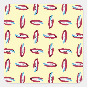 Smile Teeth with Blue Toothborstel Vierkante Sticker