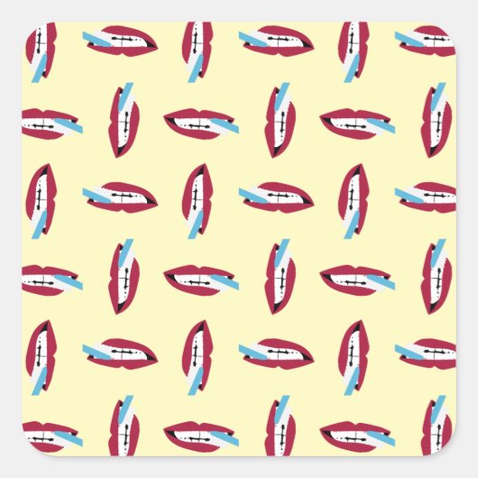 Smile Teeth with Blue Toothborstel Vierkante Sticker (Voorkant)