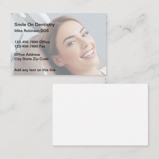 Smile Thema Tandarts Visitekaartjes (Voorkant / Achterkant)