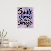 Smile Through - Motivatie Quote Poster (Keuken)