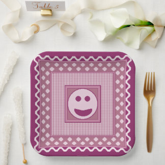Smile Tile Party Borden Roze Papieren Bordje