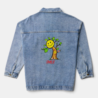 "Smile Tree" Positieve Vibes Denim Jacket