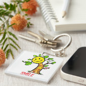 "Smile Tree" Positieve Vibes Sleutelhanger (Voorkant Rechts)