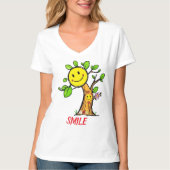 "Smile Tree" Positieve Vibes T-shirt (Voorkant)