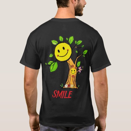 "Smile Tree" Positieve Vibes T-shirt (Achterkant)