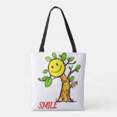 "Smile Tree" Positieve Vibes Tote Bag (Achterkant)