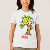 "Smile Tree" Positieve Vibes Tri-Blend Shirt (Voorkant)