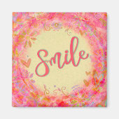 Smile Trendy  Bloemen Inspirerend Magneet (Voorkant)