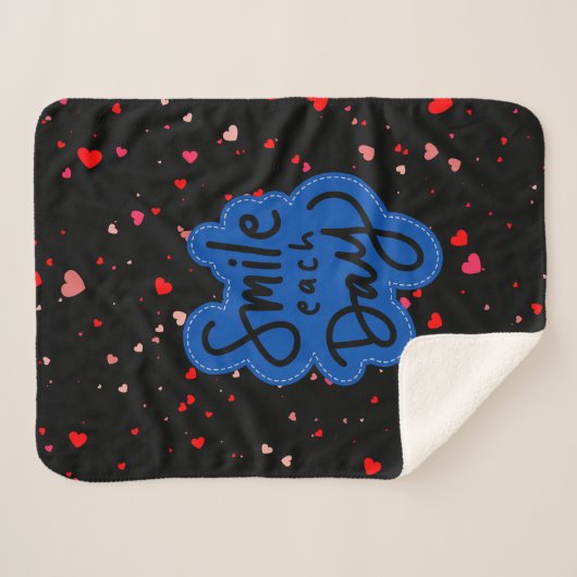 Smile Typography Sherpa Deken (Voorkant (horizontaal))