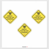 Smile u bent On Camera Sign, Video Surveillance S Sticker (Vel)