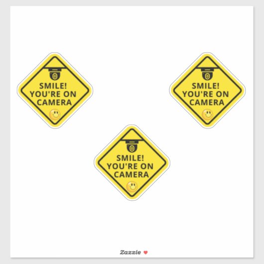 Smile u bent On Camera Sign, Video Surveillance S Sticker (Vel)
