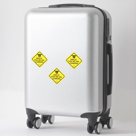 Smile u bent On Camera Sign, Video Surveillance S Sticker (Koffer)