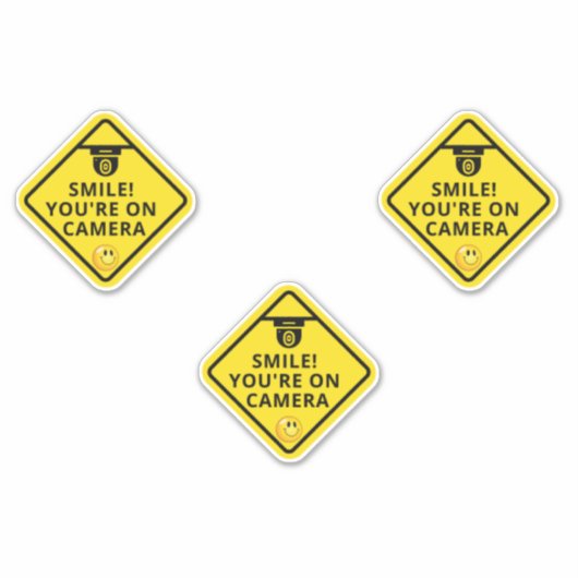 Smile u bent On Camera Sign, Video Surveillance S Sticker (Voorkant)