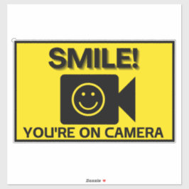 Smile u bent On Camera Sign, Video Surveillance S Sticker