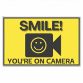 Smile u bent On Camera Sign, Video Surveillance S Sticker (Voorkant)