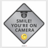 Smile u bent On Camera Sign, Video Surveillance S Sticker (Vel)