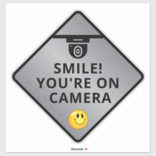 Smile u bent On Camera Sign, Video Surveillance S Sticker