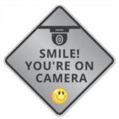 Smile u bent On Camera Sign, Video Surveillance S Sticker (Voorkant)