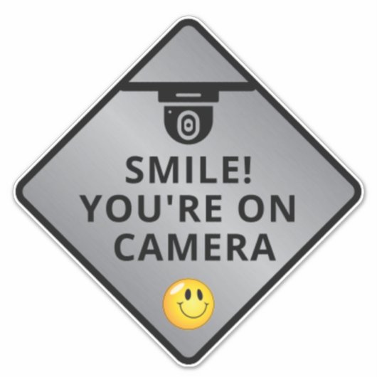 Smile u bent On Camera Sign, Video Surveillance S Sticker (Voorkant)