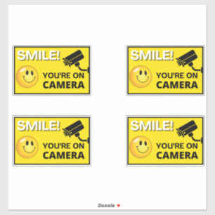Smile u bent On Camera Sign, Video Surveillance S Sticker