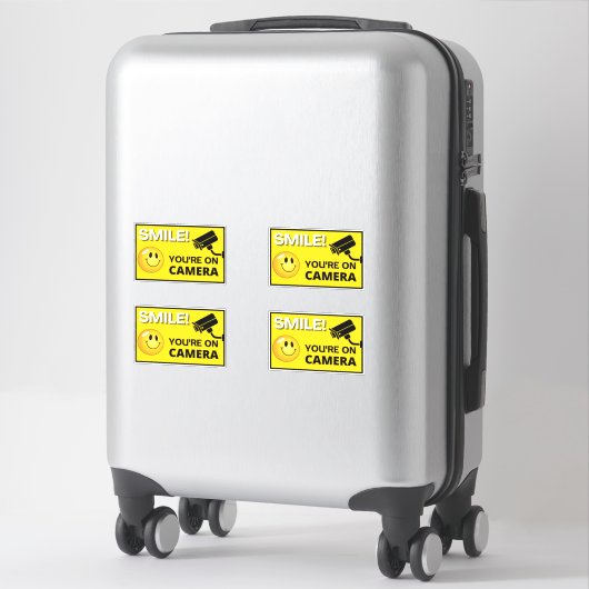 Smile u bent On Camera Sign, Video Surveillance S Sticker (Koffer)