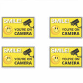 Smile u bent On Camera Sign, Video Surveillance S Sticker (Voorkant)