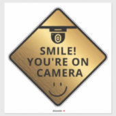 Smile u bent On Camera Sign, Video Surveillance S Sticker (Vel)