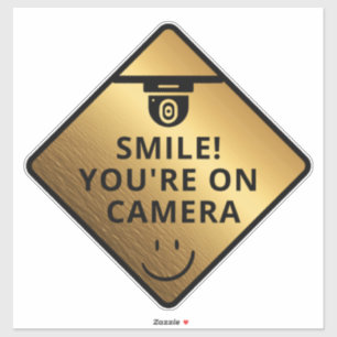 Smile u bent On Camera Sign, Video Surveillance S Sticker