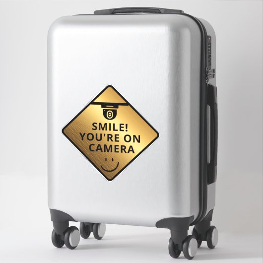Smile u bent On Camera Sign, Video Surveillance S Sticker (Koffer)