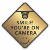 Smile u bent On Camera Sign, Video Surveillance S Sticker (Voorkant)