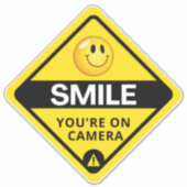 Smile u bent On Camera Sign, Video Surveillance S Sticker (Voorkant)
