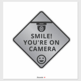 Smile u bent On Camera Sign, Video Surveillance S Sticker