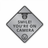 Smile u bent On Camera Sign, Video Surveillance S Sticker (Voorkant)