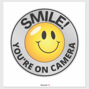 Smile u bent On Camera Sign, Video Surveillance S Sticker
