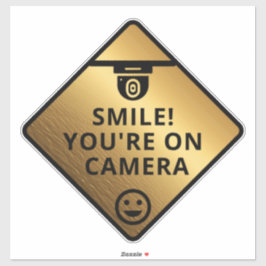 Smile u bent On Camera Sign, Video Surveillance S Sticker