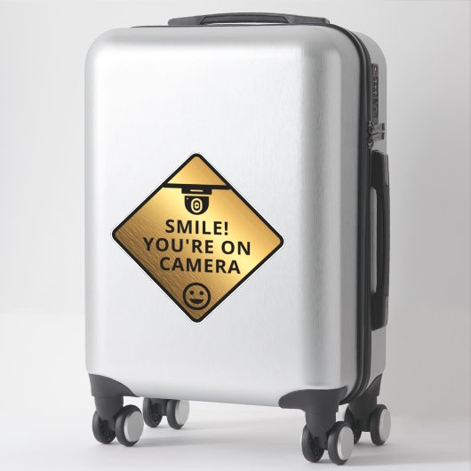 Smile u bent On Camera Sign, Video Surveillance S Sticker (Koffer)