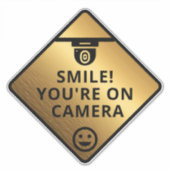 Smile u bent On Camera Sign, Video Surveillance S Sticker (Voorkant)