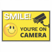 Smile u bent On Camera Sign, Video Surveillance S Sticker (Voorkant)