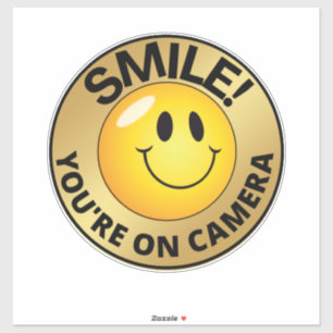 Smile u bent On Camera Sign, Video Surveillance S Sticker