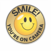 Smile u bent On Camera Sign, Video Surveillance S Sticker (Voorkant)