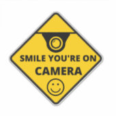 Smile u bent On Camera Sign, Video Surveillance Sticker (Voorkant)